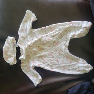 Floral Baby Onesie with Matching Hat